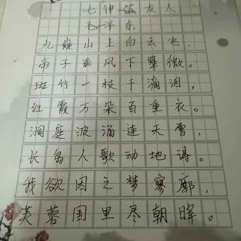 【温暖健康   满意龙阳】敬抄毛主席词    练写规范字