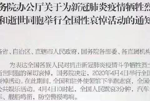 深切悼念新冠肺炎疫情牺牲烈士和逝世同胞——石洞小学三年级4班活动剪影