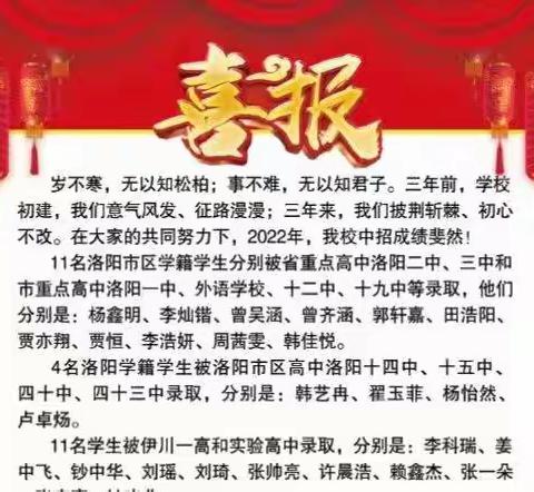 2022年中招喜报