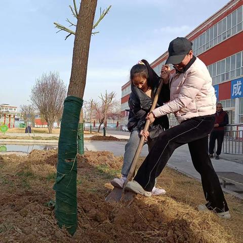 春光无限好，植树正当时----麦岭镇岗西中心小学植树记