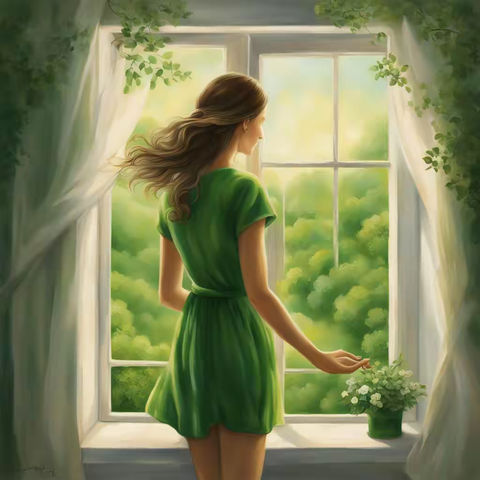 一段AI生成的场景与文字……