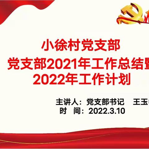 小徐村党支部2021年工作总结 2022年工作计划