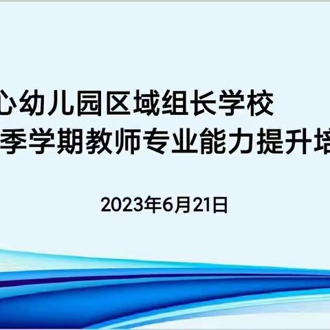 倾听儿童，相伴成长——海口市中心幼儿园区域组长学校2023年春季学期教师专业能力提升培训