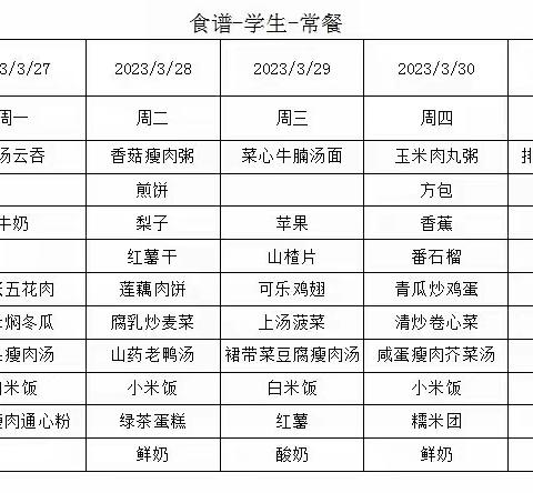 井岸镇新堂中心幼儿园第8周食谱