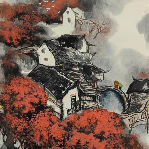 山乡秋晚赶集忙