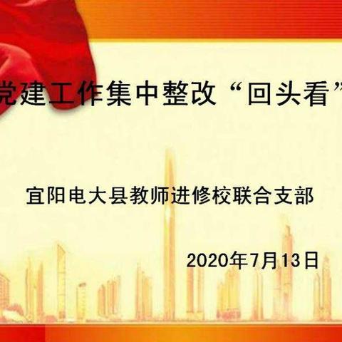 宜阳电大党建7月份工作开展情况反馈表