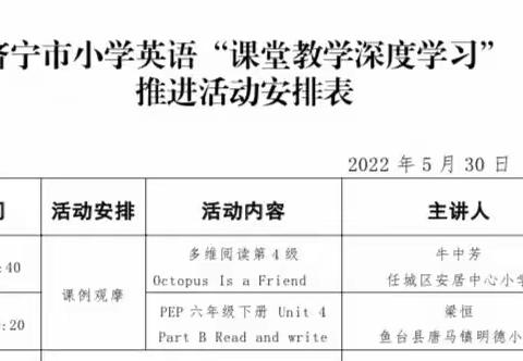 “观摩优秀课例，打造高效课堂”—泗水县龙城小学全体英语教师参与济宁市小学英语“课堂教学深度学习”推进活动