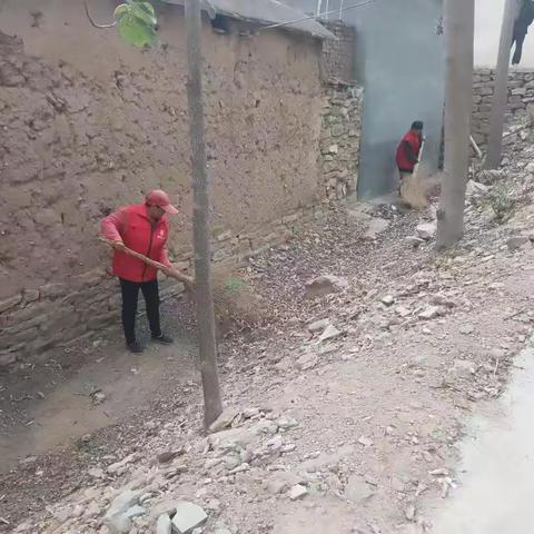 东阿镇太平村工作人员，公益岗整治环境卫生