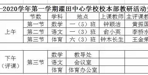 长汀县濯田中心学校2019—2020学年第一学期开展“课堂展风采，教研促成长”教研活动（四）