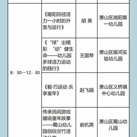 萧山“hui”玩活力运动分享交流幼儿园运动活动观摩——2022.90学时培训