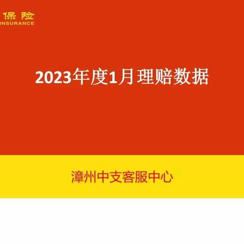 2023年1月份理赔数据汇总