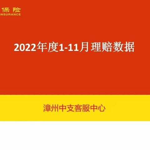 【漳州中支】漳州中支2022年度1-11月理赔报表