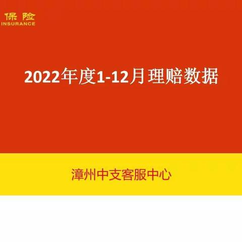 漳州中支2022年度1-12月理赔报表