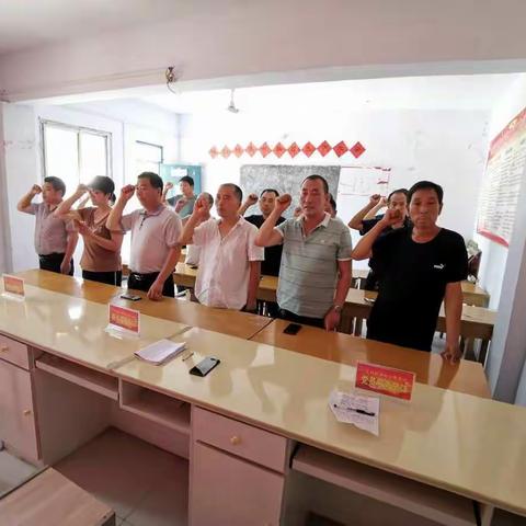 双口村召开7月份主题党日活动