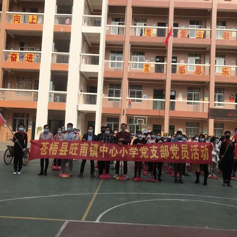 城乡环境大扫除  干干净净迎新春——苍梧县旺甫中心小学党支部党员活动