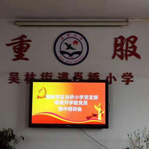 吴林学区肖桥小学党支部寒假开学前党员集中培训会