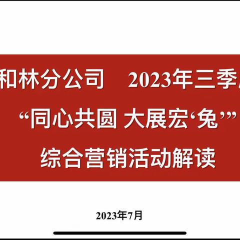 🌈和林分公司三季度“同心共圆 大展宏‘兔’”综合营销活动启动会🌈