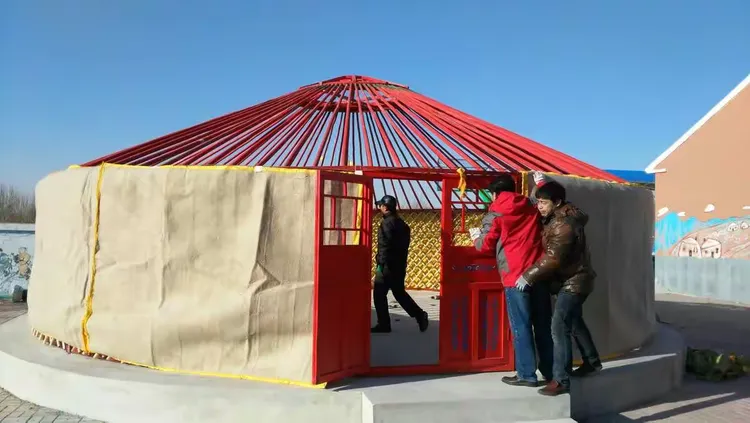 蒙古包搭建全过程。