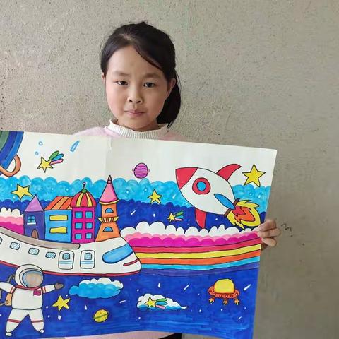 筑梦新时代，科技创未来—通许县竖岗镇中心小学开展科幻画绘画活动