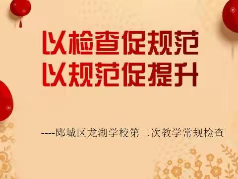 【以检查促规范，以规范促提升】——郾城区龙湖学校开展第二次教学常规检查