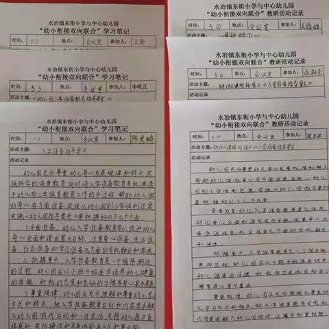 强化协同合作   双向助力成长一一水冶镇中心幼儿园与东街小学幼小衔接双向联合教研小结