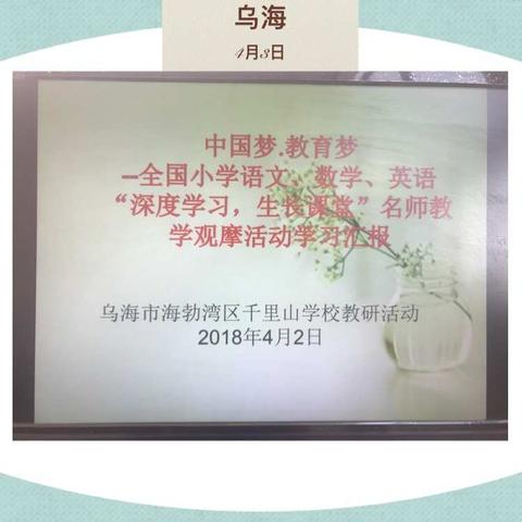 学习 分享 提高——海区千里山学校教师外出学习汇报活动