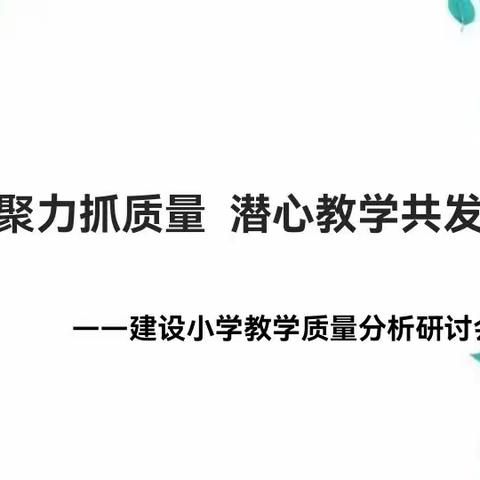 凝心聚力抓质量—建设小学线上线下衔接教学质量分析会