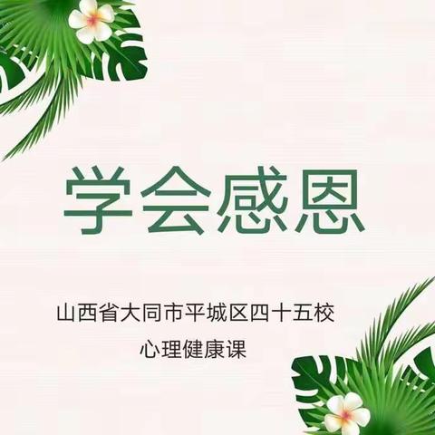 大同市平城区四十五校心理健康课——学会感恩