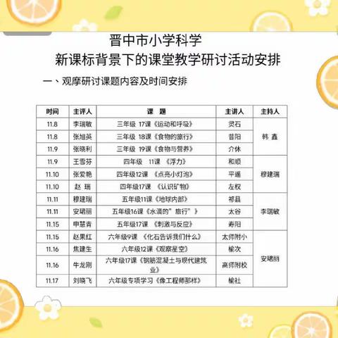 聚焦新课标 落实新理念——晋中市小学科学新课标背景下的课堂教学研讨活动