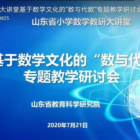 【金龙河小学 范尊庆】基于数学文化“数与代数”专题教学研讨会学习