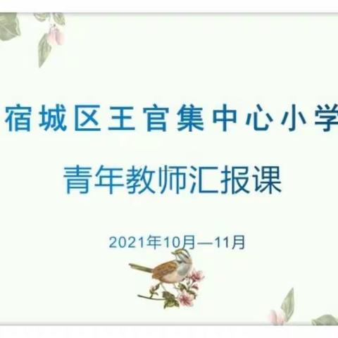 青蓝工程促成长，青年教师展风采———王官集中心小学青年教师汇报课活动