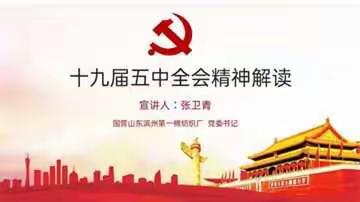 中共滨州一棉党委书记张卫青同志宣讲十九届五中全会精神