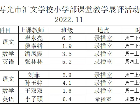 聚焦课堂，提质增效--寿光市汇文学校小学部课堂教学展评活动