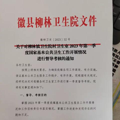 柳林镇卫生院进行第一季度公共卫生考核督导