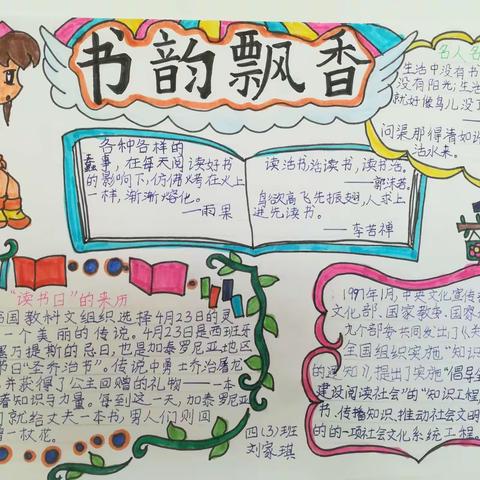 马小四（3）班“书韵飘香”主题手抄报优秀作品