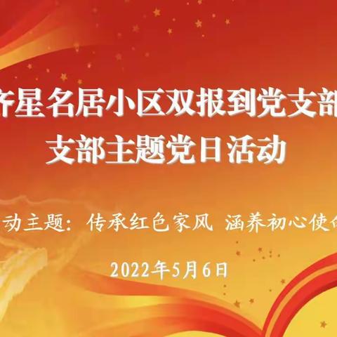 齐星名居双报到党支部主题党日活动