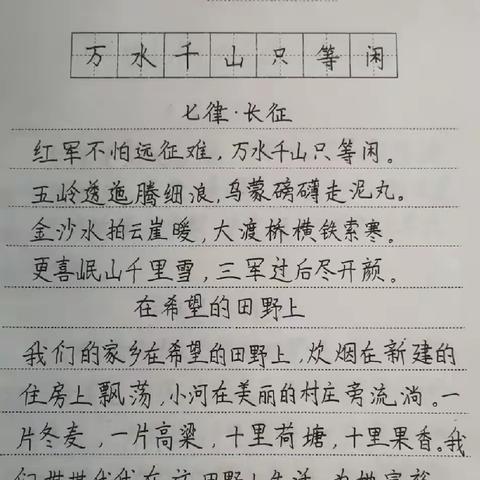 孝德小学学生规范汉字展示