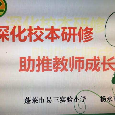 深化校本研修，助推教师专业成长——烟台开发区第九小学教师培训在路上