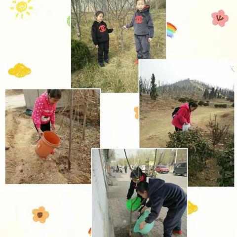 播撒新绿，溢满春天——阳谷县西街小学植树节实践活动（副本）
