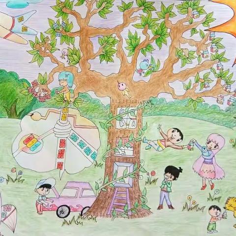 给科学插上翅膀 ――河间市新华小学科技节科学幻想画作品