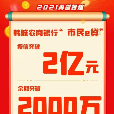 韩城农商行“市民e贷”授信突破2亿元！