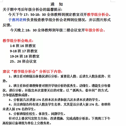 精准分析，以思促教 ———沁园中学八年级上学期期中考试分析会