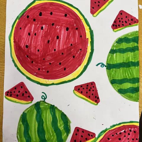 尊崇完小兴趣课绘画1班——绘画主题：西瓜