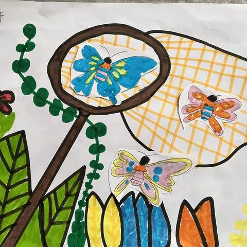 尊崇完小兴趣课绘画1班——绘画主题：捉蝴蝶