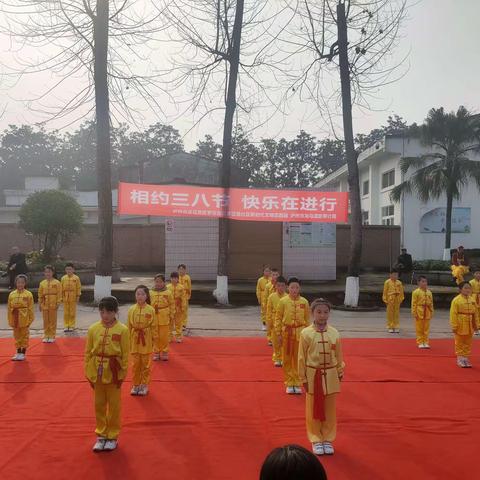 武术进社区   共庆妇女节——泸州市龙马潭区罗汉学校武术操表演