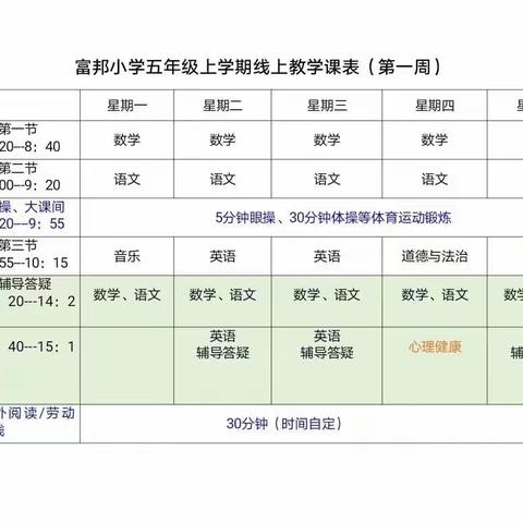 居家学习亦精彩  不负韶华待花开——富邦小学线上教学致家长一封信