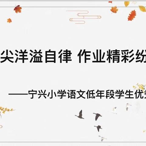 笔尖洋溢自律 作业精彩纷呈——宁兴小学语文低年段学生优秀作业展评