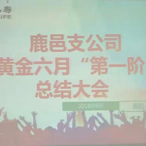 鹿邑支公司“黄金六月”第一阶段总结大会