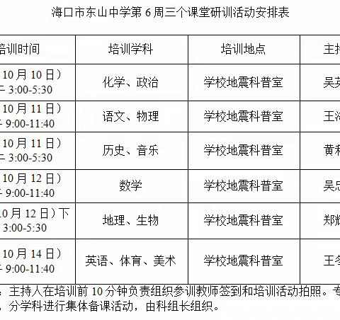 海口市东山中学开展三个课堂之名校网络课堂教师研修活动