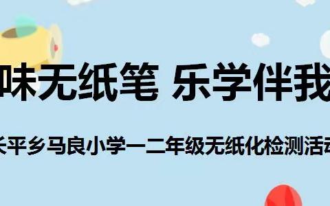 趣味无纸笔 乐学伴我行——长平乡马良小学一二年级无纸化测试活动